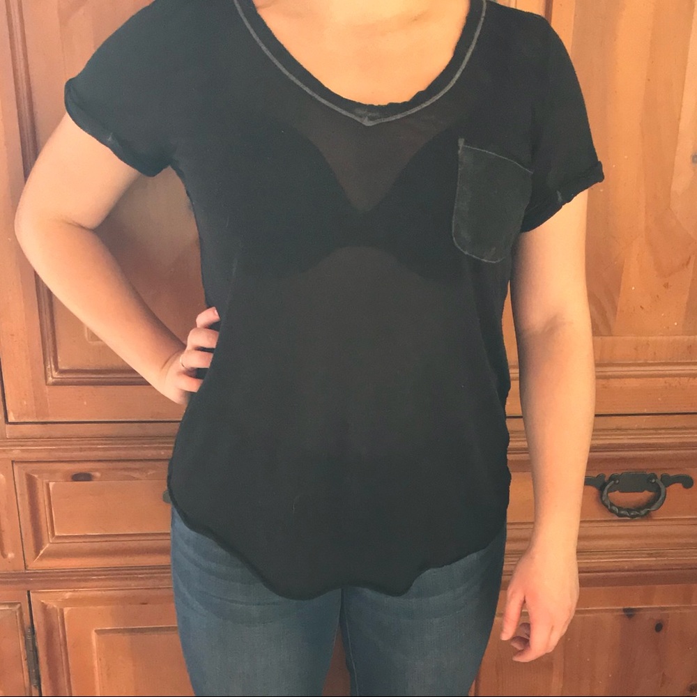 Abercrombie Sheer V-Neck Tee